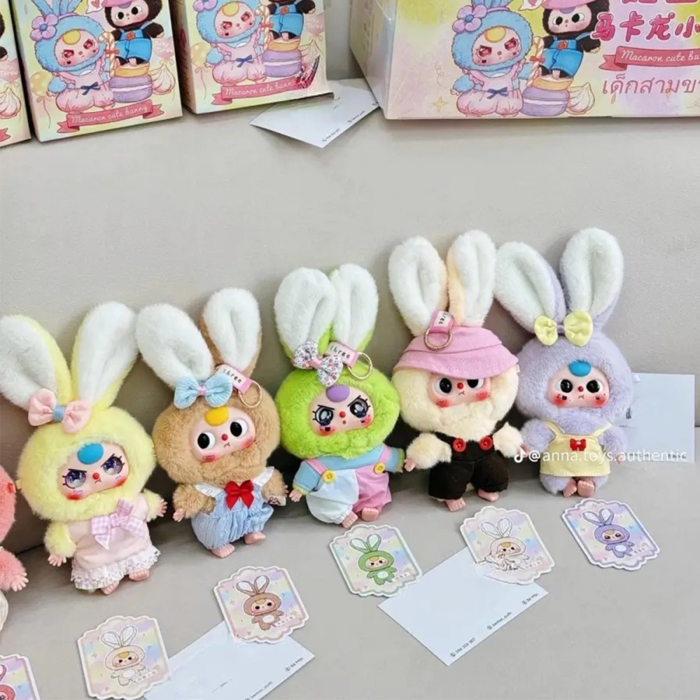 Колекційна м'яка іграшка Pop Top з кільцем Baby Three Макарончики різнокольоровий CRP2605