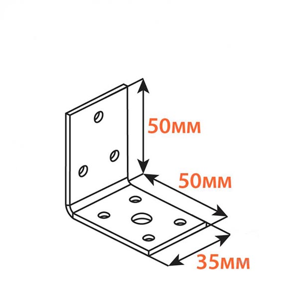 Кутник перфорований Kolchuga рівносторонній 50x50x35 мм 2,5 мм