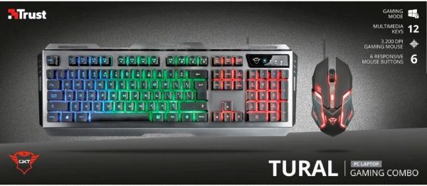 Комплект клавіатура та миша Trust GXT845 TURAL COMBO RU (23411) 