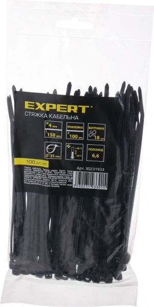 Стяжка кабельная Expert 4х150 мм 100шт.CN30231648 черный 