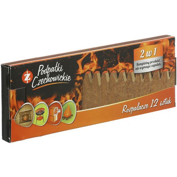 Мини-брикет для разжигания 2 в 1 в картоне 12 шт.