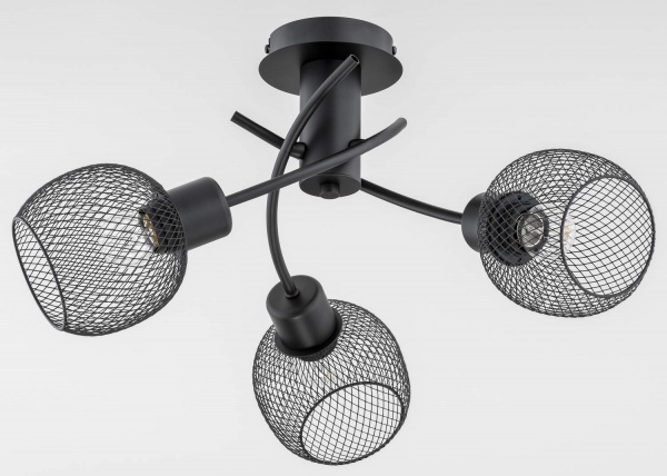 Люстра потолочная ALFA Polo Korbo 3x60 Вт E27 черный 25793 