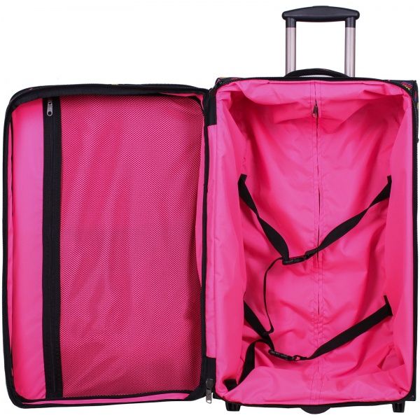 Чемодан Bagland Леон 70 л черный с рисунком 361 (0037666274) 