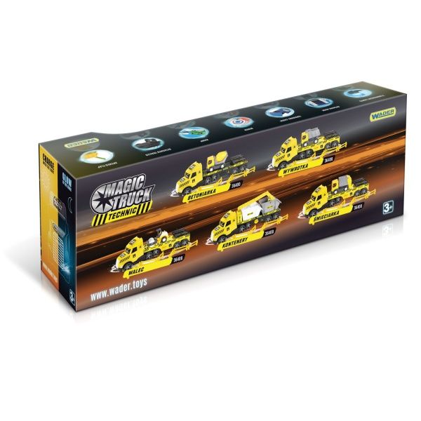 Вантажівка Wader Magic Truck Technic з будівельними контейнерами 36470