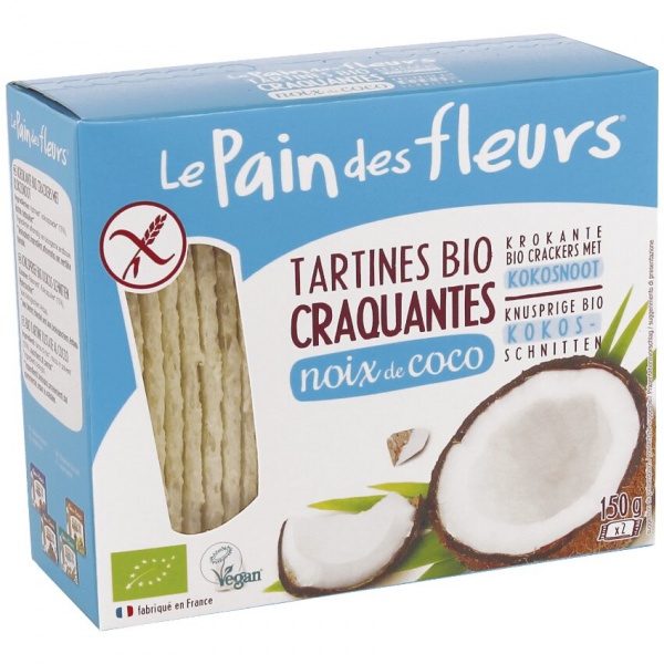 Хлібці Le Paindes Fleurs органічні хрусткі з кокосом (без глютену) 150 г