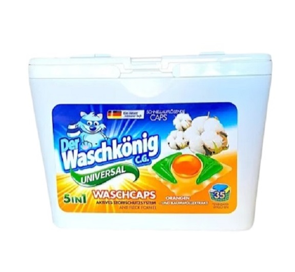 Капсулы для машинной стирки WASCHKONIG UNIVERSAL Orangen und Baumwollextrakt 35 шт.