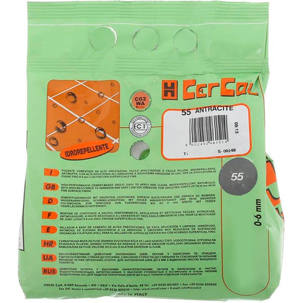 Фуга Cercol F.15 Setastuc 55 2 кг антрацит