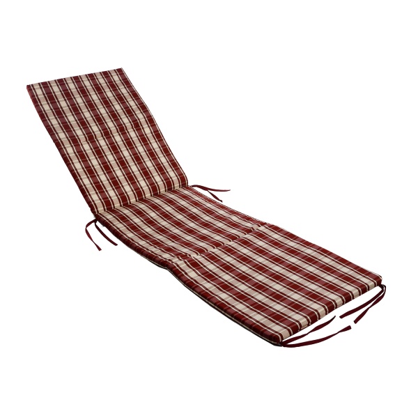 Матрас на шезлонг SUN акрил бежево-бордовая клетка