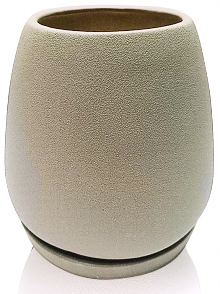 Вазон керамічний Eterna 10,5х10,5х11 см овальний 1 л сірий кварц (203-11 сірий кварц) 