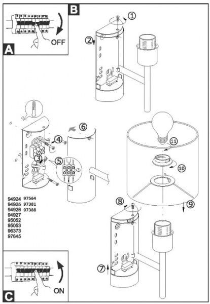 Бра Eglo Pasteri-P 97381 1x60 Вт E27 бело-салатовый 