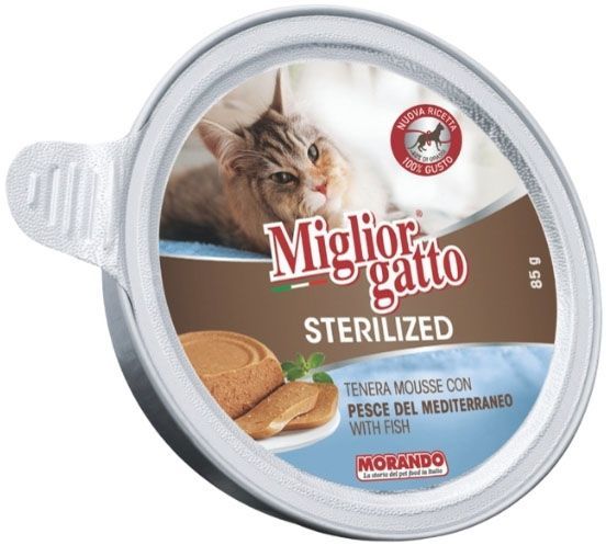 Корм Morando MigliorGatto Sterilized мус з середземноморською рибою 85 г