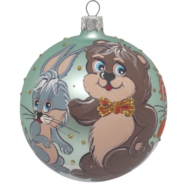 Куля новорічна 6271-2 100 мм бірюзовий