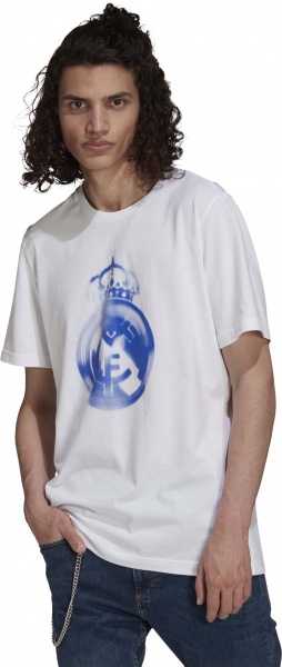 Футболка Adidas REAL TEE GR4261 р.S біло-синій