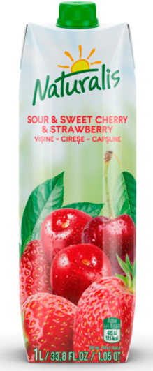 Напиток соковый Naturalis с мякотью вишни, черешни и клубники 1 л 