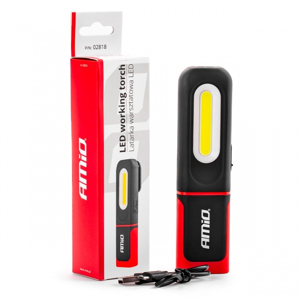 Фонарик AMiO WT08 черно-красный