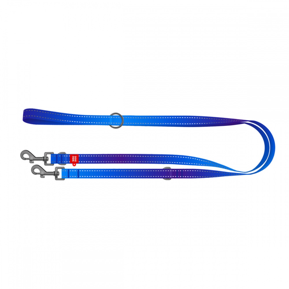 Повідець-перестібка Waudog Nylon Mono світловідбивний М Ш20 мм Д300 см синій