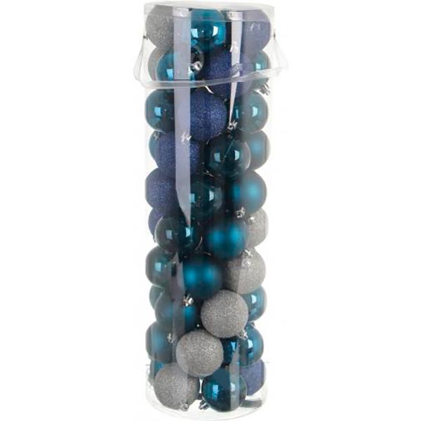 Набір ялинкових куль пластикових в асортименті d60 мм 50 шт./уп.
