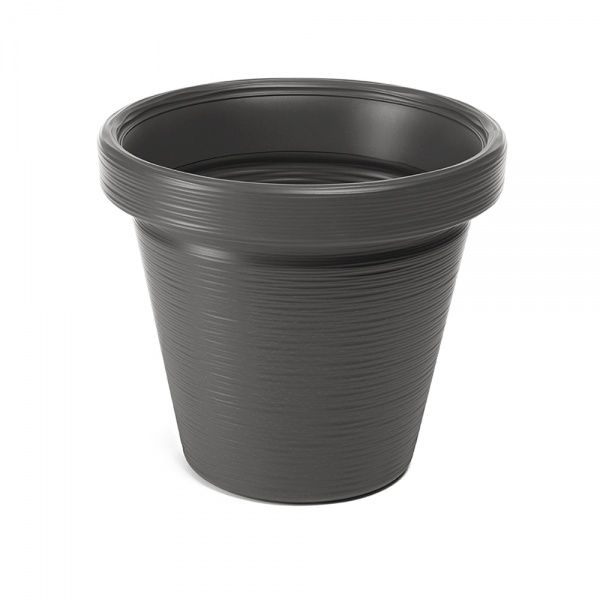 Горшок пластиковый Ламела Агава 550 долото круглый 5 л антрацит 