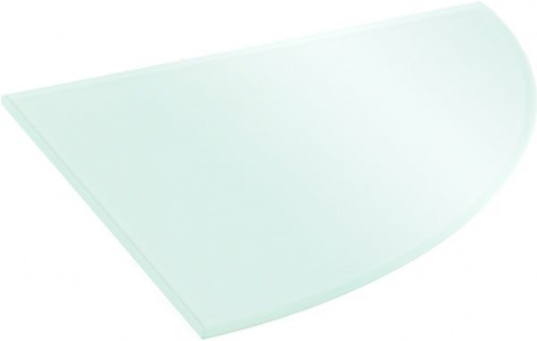 Полка стеклянная МТ радиусная 250x250 мм белый 