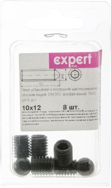 Гвинт метричний DIN913 10x12 мм 8 шт Expert Fix