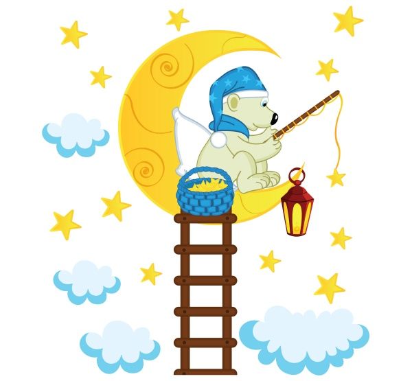 Декоративна наліпка Zatarga Ведмедик на місяці Z180037 39x45 см