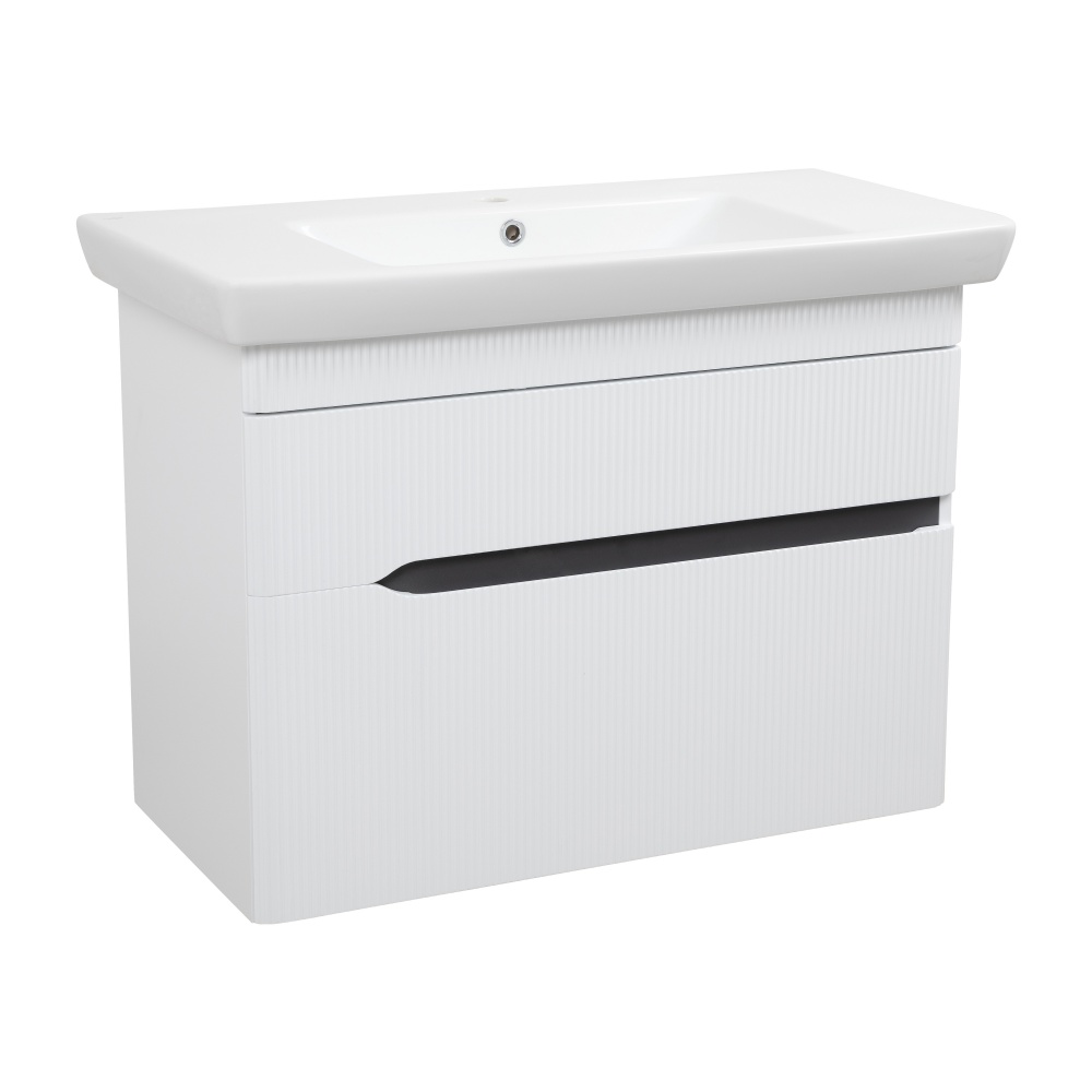 Тумба Aqua Rodos MONACO (белый мат) с умывальником Порто 95 см