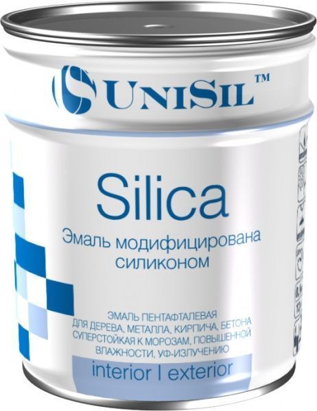 Эмаль UniSil пентафталевая Silica черный глянец 0,7л 0,9кг