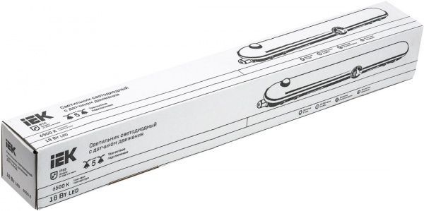 Світильник лінійний IEK ДСП 1305Д з датчиком руху LED 18 Вт 6500 К холодний 