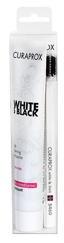 Набор CURAPROX Зубная паста White is Black + зубная щетка 90 мл