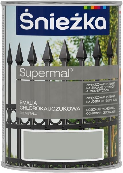 Эмаль Sniezka хлоркаучуковая Supermal RAL 7038 пепельный глянец 0,9л