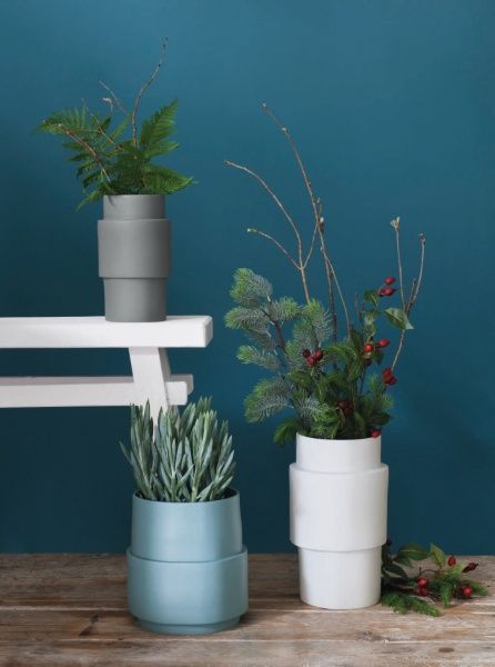 Ваза керамическая серая Centric 33x18 см ASA