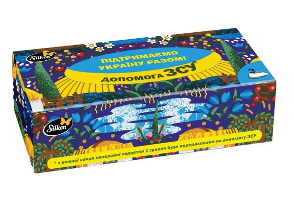 Серветки паперові у коробці Silken Патріотичні 70 шт.