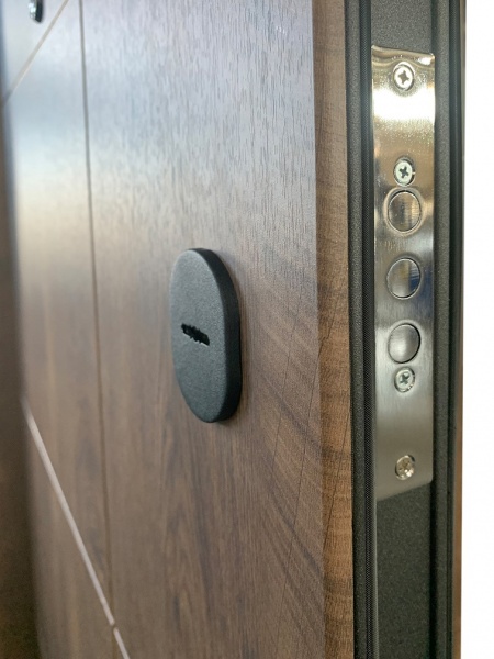 Двері вхідні Міністерство дверей Оптима 257 спил дерева коньячний 2050x960 мм праві