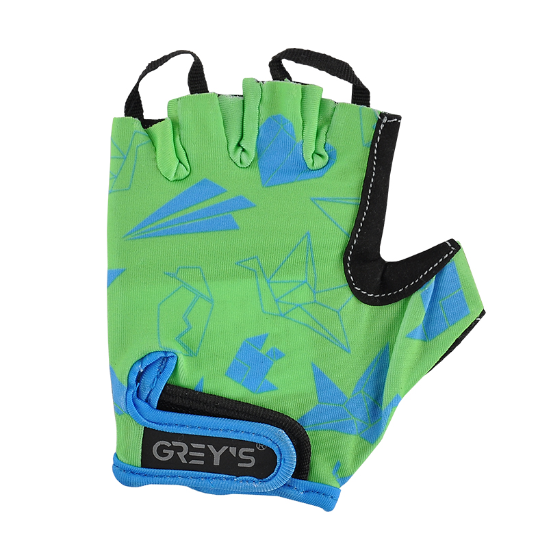 Велоперчатки GREY'S детские GR18712 7/8 зеленый с черным