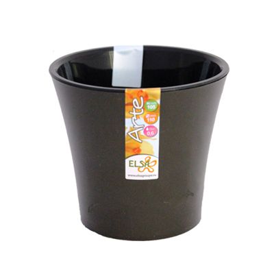 Горшок цветочный Декор-Престиж Арте 1.2 л черное золото-черный