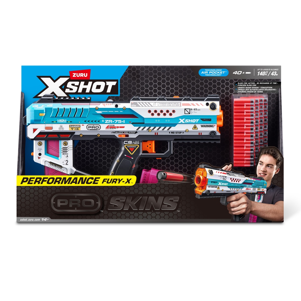 Швидкострільний бластер X-Shot Pro Series Fury-X (40 патронів) 36772R — фото 1