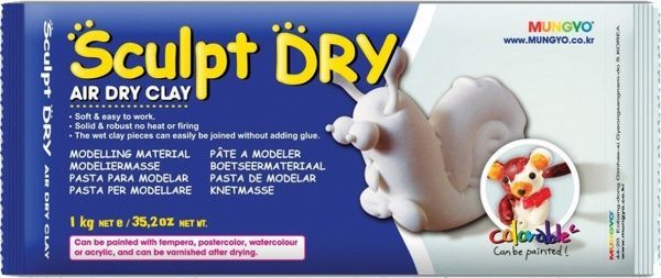 Маса для моделювання Mungyo самозастигаюча біла 500 г 