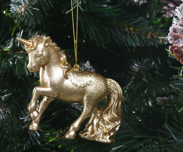 Підвіска Єдиноріг 6х12х3 см золото