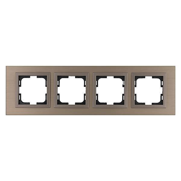 Рамка чотиримісна Mono Style Aluminium універсальна бронза 107-810000-163