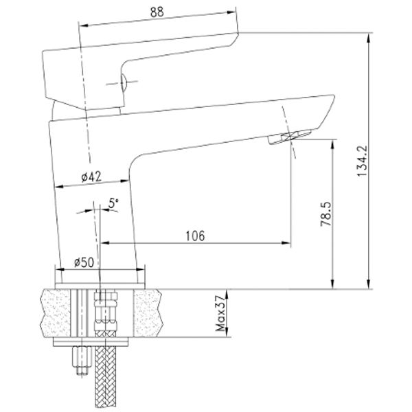 Змішувач для умивальника Imprese Breclav 05245