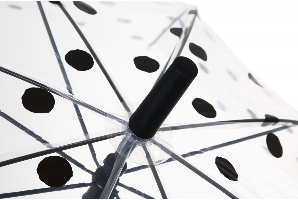 Парасолька Susino Горошок напівавтомат купол 48 см спиць 8, прозорий 23663