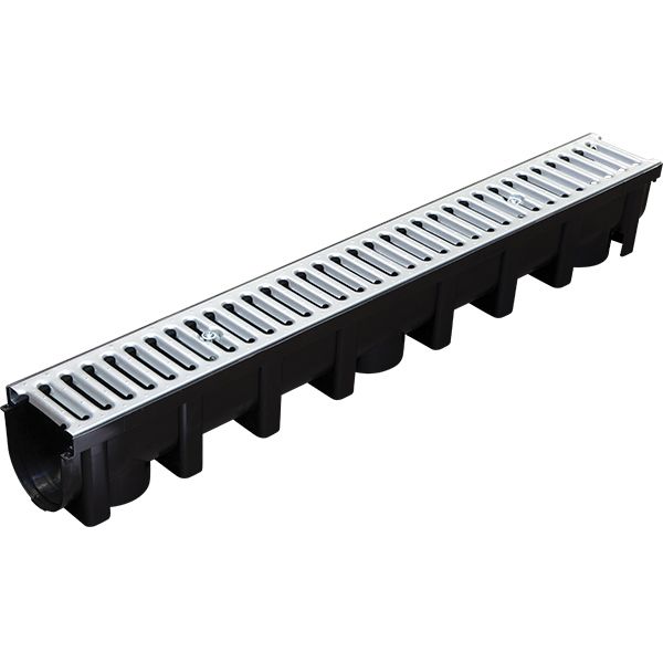 Жолоб пластиковий Capricorn з решіткою оцинкованою 100х12,7х14,1 см