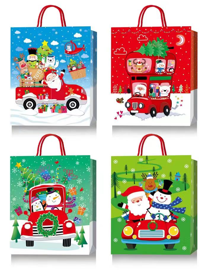 Пакет подарочный новогодний 32 смх26 см ДЕЛЮКС детские дизайны Happycom International