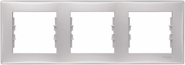 Рамка трехместная Schneider Electric Sedna горизонтальная алюминий SDN5800560