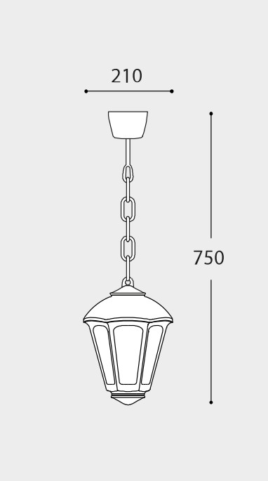 Светильник уличный подвесной FUMAGALLI SICAR/GIAMPY E27 12 Вт IP55 серый