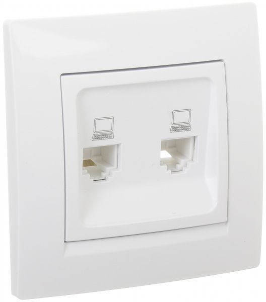 Розетка комп’ютерна подвійна UP! (Underprice) One Plus білий 706-0202-141