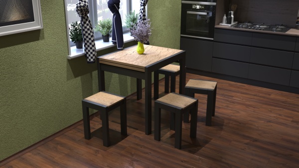 Стол раскладной ViANT Крос 800 Дерево венге/ ДСП Дуб Тахо 