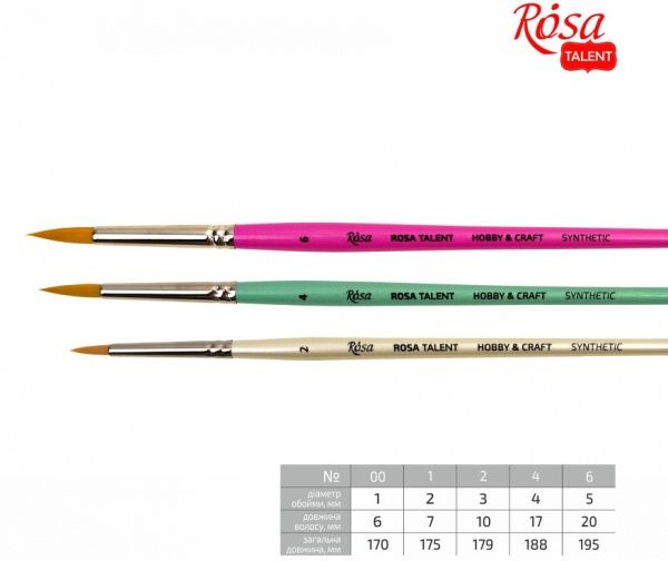 Кисточка синтетический для декору HOBBY & CRAFT, 1, к.р. ROSA TALENT 