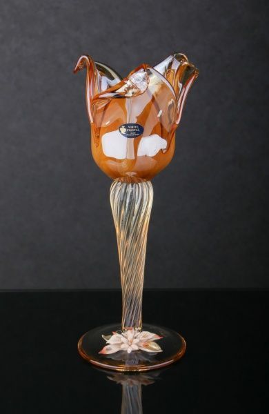 Ваза Stelo 3PT 13х13х30 см горіхова White cristal