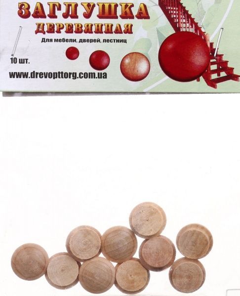Заглушка деревянная сосна D12 мм